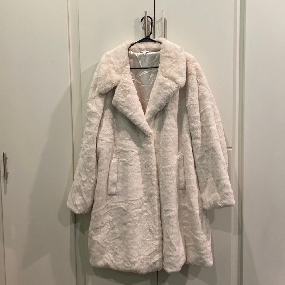 Off-White Faux Fur Coat